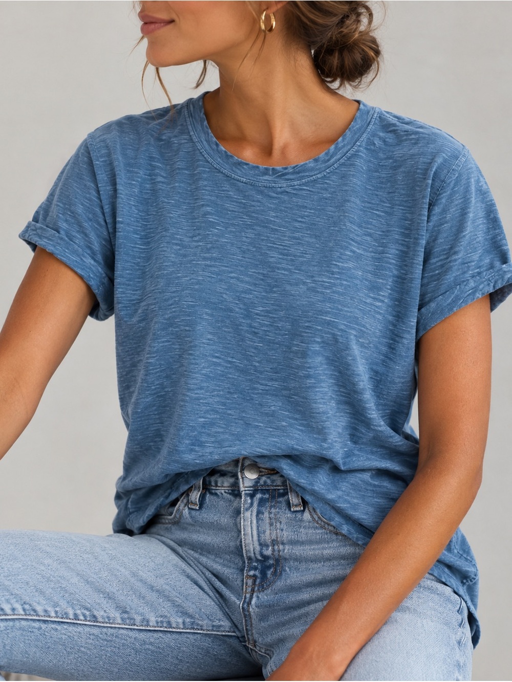 Pilcro Jordyn Cotton Slub Oversized crew Neck Tee S